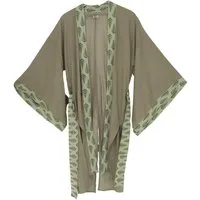 Guru-Shop Kimono Leichter Kimono mit Bordüre, Boho Kaftan mit.., alternative Bekleidung