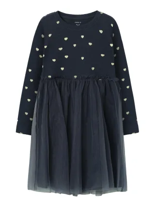 NAME IT - NMFNADJA LS DRESS NOOS Dark Sapphire - Gr. - 104