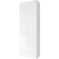 OTTO home Schuhschrank SMILE Breite 63 cm, Höhe 184 cm, Schuhregal mit 7 Ebenen, Schuhkommode in Weiss Hochglanz Lack