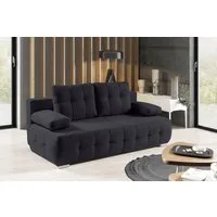 WERK2 Schlafsofa Indigo 205 cm Bettsofa mit Bettkasten modern und bequem, Luxus-Microfaser weich, Schlaffunktion, Bettkasten