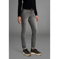 Arizona Slim-fit-Jeans Bund mit seitlichem Gummizugeinsatz schmale Passform, Röhrenjeans, Used-Waschung, hohe Leibhöhe