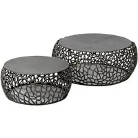 Luxusbetten24 Couchtisch Marulo, 2er Set in schwarzer Nickeloptik