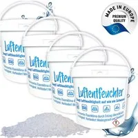 BlueCraft Luftentfeuchter Nachfüllpack Granulat 4x 4,8 kg in 5 L Nachfüll-Eimer portionierbar, ohne Strom Nachfüller gegen Schimmel Schlafzimmer Wohnung Entfeuchter