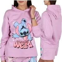 Disney Kapuzensweatshirt DISNEY Stitch Sweatshirt für Mädchen, Kapuze, 100% Baumwolle