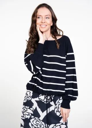 (THE MERCER) N.Y. - Pullover navy/ivory - Gr. - 38