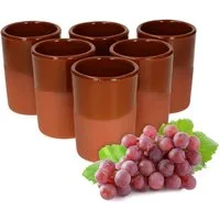MamboCat Becher 6er Set Tonbecher teilglasiert 180ml - 12969