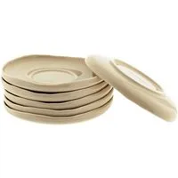 Almina Untertasse Wave Biscuit, (6 St), aus hochwertigem Porzellan, 12,5 x 1,5 cm