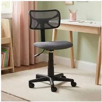 IDIMEX Schreibtischstuhl MILAN, Kinderzimmer Drehstuhl mit ergonomischer Rückenlehne atmungsaktiv Grau
