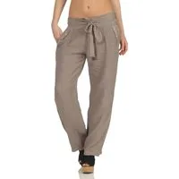 malito more than fashion Leinenhose malito Damen Hose aus Leinen, Stoffhose in Unifarben, feine Freizeit feine Leinen Hose mit Stoffbindegürtel
