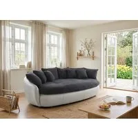 COTTA Big-Sofa Aruba, B. 238cm, bequemer Sitzkomfort durch Wellenfedern, Mattenoptik, gemütliches Megasofa in XXL in organischer Form mit vielen Kissen