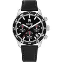 Tommy Hilfiger Chronograph TH85 CHRONOGRAPH 1792162, Quarzuhr, Armbanduhr, Herrenuhr, Lederarmband, analog, Tag