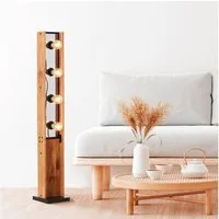 Brilliant Stehlampe Calandra, ohne Leuchtmittel, 125,5 x 20 x 20 cm, 4 x E27, Metall/Holz, schwarz/holz