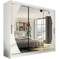 MIRJAN24 Kleiderschrank Aston V (mit Frontspiegel, Schiebetüren) Garderobe mit 3-türig, Schwebetürenschrank, 250x215x58 cm