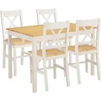 OTTO home Essgruppe Willow, (Set, 5-tlg., Esstisch mit 4 Stühlen), Esstisch mit 4 Stühlen, aus massivem Kiefernholz