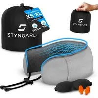 Styngard Nackenkissen Kinder Reisekissen, aus Memory-Foam inkl. Schlafmaske und Ohrstöpsel