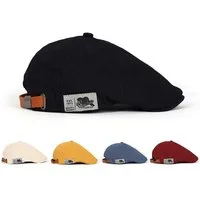 Bwecuy Flat Cap Retro Vintage Street Beret Cap,Flacher Verstellbarer