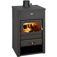 Prity Kaminofen Prity K2 Kaminofen 10,4 kW Holzofen Stahl Schwarz Scheitholz 36 cm, 10 kW, Dauerbrand
