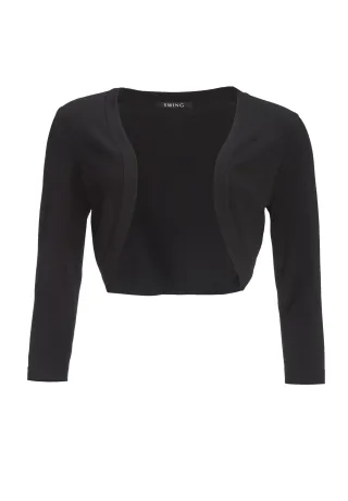 SWING - Cropped Bolero mit 3/4 Arm black - Gr. - 34