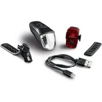 crivit Fahrradbeleuchtung Fahrrad Leuchten Set LED Fahrradbeleuchtung Licht 15/30/70 Lux, umschaltbarer Leuchtstärke