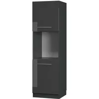 Vicco Herdumbauschrank Fame-Line, Anthrazit Hochglanz/Anthrazit, 60 cm offen (1-St)