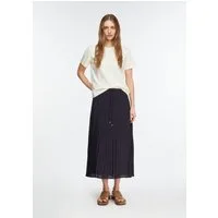 comma Midirock Rock Femininer Chiffon-Plissée-Midirock mit lässigen Tunnelzugdetails