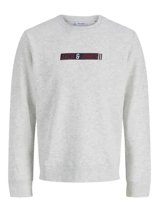 JACK&JONES - JJMUNK SWEAT CREW NECK SN JNR White Melange - Gr. - 152