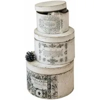 Mirabeau Dekokorb Box 3er Set Willma antikweiß (3er Set, 3er Set)