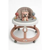 LUCHS Babywalker Babywalker Lauflernhilfe – stabiles Gehfrei für Babys mit Spielcenter, Grau, Grün, Rosa & Blau – Tierdesign Bär & Hase
