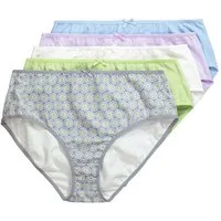 Ulla Popken Midislip Midislips 5er-Pack Federn/helle Farben