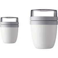 Mepal Lunchbox Lunchpot Ellipse Duo Pack, Nordic White, 2er-Set, Polypropylen (PP), PCTG, Praktisch für unterwegs, modernes Design