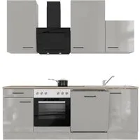 Flex-Well Küche Lund, wahlweise mit E-Geräten, Breite 220 cm, glänzende Fronten