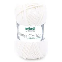 Gründl Wolle King Cotton Baumwollgarn Strickgarn Häkelwolle, 78,00 m (50g Handstrickgarn, Strickwolle, Baumwollmischgarn mit ägyptischer Baumwolle, zum Stricken und Häkeln für Nadelstärke 6 - 7 mm), mit Häkel - Anleitung zum download