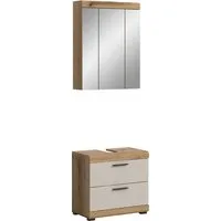 welltime Badmöbel-Set SIENA, 2 tlg., bestehend aus: Waschbeckenunterschrank, Spiegelschrank, (Set, 2-St., TOPSELLER), in verschiedenen Farben erhältlich, Badmöbel, Kombination, Badezimmer