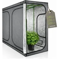 HIGHWERK Gewächshaus Grow Tent 240 x 120 x 200 cm grau/schwarz Pflanzenzucht Indoor