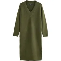 Next Midikleid Superweiches Midikleid mit V-Ausschnitt und Wolle (1-tlg)