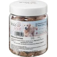 Wild & Fein Hühnerherzen, Snack für Hunde, gefriergetrocknet, 60g, Snack für: Hund