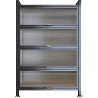 FOXSPORT Mehrzweckschrank Küchenschrank Vorratschrank (mit 4/5 Ablagen, Traglast von 20 kg pro Ebene) mit transparenten Türen, staub- und fettbeständig, Breiterer Zähler
