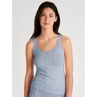 CALIDA Shirttop Etude Toujours zarte Spitze, Nadelstreifen-Design, Cotton-Mix, elastisch