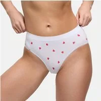 cfab (creamy fabrics) Slip Seamless Slip, 3er Pack-Red Heart Print - White-2XL