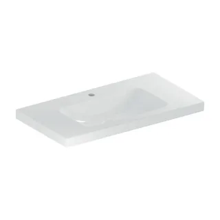 Geberit iCon light Waschtisch 501840005 90x48cm, Hahnloch mittig, ohne Überlauf, mit Ablagefläche, weiß