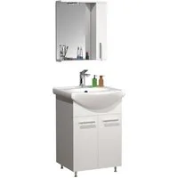 VCM Waschtisch 3tlg Waschplatz Waschtisch Spiegelschrank Lisalo M (Set, 3-St., 1x Unterschrank 1x Waschbecken 1x Spiegelschrank)