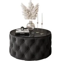 Lookway Couchtisch CHESTERFIELD 70 cm runder gepolsterter couchtisch