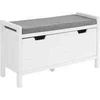 SoBuy Sitzbank FSR97, Schuhschrank mit Sitzbank, Schuhbank mit Sitzkissen, mit Sitzkissen Schuhbank mit Stauraum Schuhkipper Truhenbank