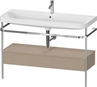 Duravit Happy D.2 Plus c-shaped Set mit Metallkonsole und Schubkasten Leinen Matt 1175x490x850 mm -  HP4844O75750000