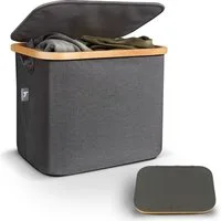 HENNEZ Wäschekorb Aufbewahrungsbox mit Deckel 40L, kompatibel mit IKEA KALLAX Regal,  Aufbewahrungsboxen