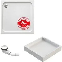 Schulte Duschwanne Adria, Sanitäracryl, 80 x 80 cm Weiß Komplett Set mit Wannenträger und Ablauf