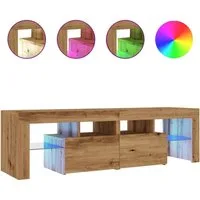 vidaXL TV-Schrank NA TV Lowboard Holz mit RGB LED 140x36,5x40 cm für modernes Wohnzimmer