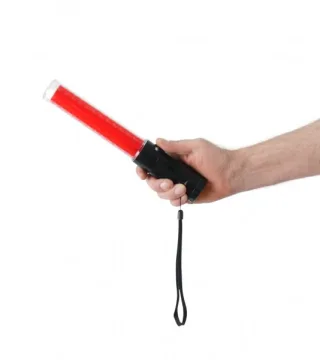 LED Taschenlampe Einweiserstab | 26cm | Blink- und Dauerlicht | Pannenleuchte