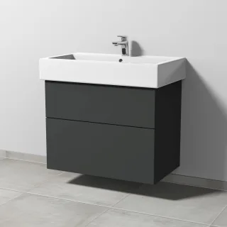 Sanipa 3way Waschtischunterbau zu Duravit Vero Waschtisch mit 2 Auszügen, Graphit-Matt SP7171B