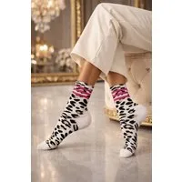 Lycille Langsocken Leoparden Socken für Damen – Stylische Baumwollsocken mit Animal Print